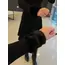 Kadın Uzun Kollu Kürk Yakalı Fermuarlı Kısa Viskon Iki Iplik Elbise