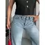 Palazzo straight kar yıkama jeans pantolon mavi d2008