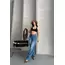 Baggy süper taş bıyık yıkama mavi jeans pantolon d2007
