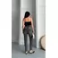 Mom fit enzim taş yıkama jeans pantolon füme d2006
