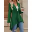 Kadın Uzun Kollu Yakalı önden Düğmeli Uzun Atlas Blazer Ceket