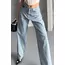 Baggy kar yıkama buz mavi jeans pantolon d2007