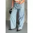 Baggy kar yıkama buz mavi jeans pantolon d2007