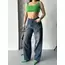 Baggy süper taş bıyık yıkama kahve tint jeans pantolon d2007