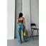 Baggy taş enzim bıyık yıkama jeans pantolon yeşil tint d2007