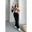 Palazzo straight enzim süper taş yıkama jeans pantolon siyah d2008