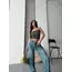 Baggy taş enzim bıyık yıkama jeans pantolon yeşil tint d2007