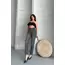 Mom fit enzim taş yıkama jeans pantolon füme d2006