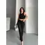 Mom fit enzim bıyıklı taş yıkama jeans pantolon siyah d2006