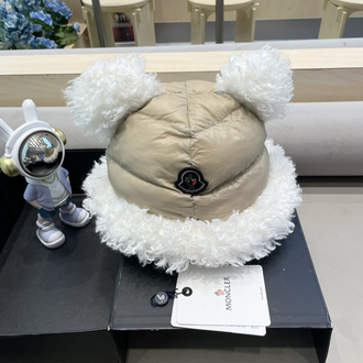Premium moncler ayı kulaklı şişme şapka  kürk detaylı kışlık bere 