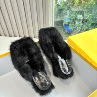 Fendi  süper lüks yüksek topuklu retro peep-toe terlikleri