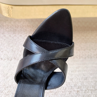 BLOK TOPUKLU DERİ TERLİK SANDAL – SİYAH