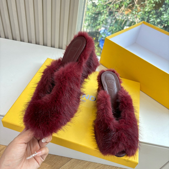 Fendi  süper lüks yüksek topuklu retro peep-toe terlikleri