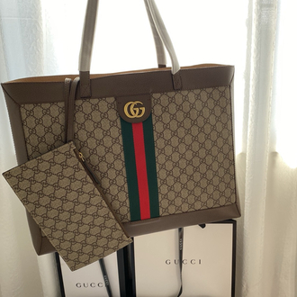 gucci ophidia gg supreme büyük tote çanta ve çıkarılabilir cüzdan
