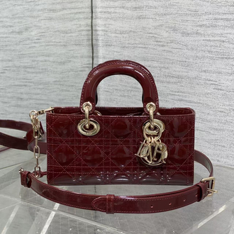 Lady Dior Mini Vernis Bordeaux