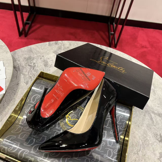 christian louboutin ayakkabi siyah rugan topuk 12 cm