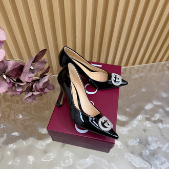 Premium Gucci Kristal GG Amblemli Topuklu Ayakkabı
