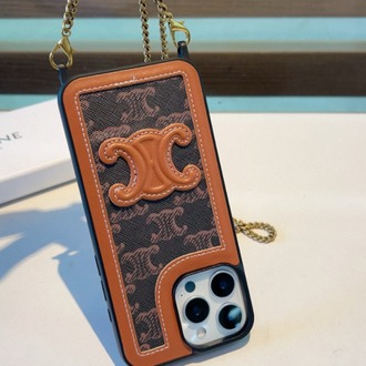 PHONE POUCH IN Triomphe Kanvas ve Kuzu Derisi Telefon Kesesi