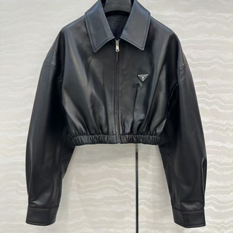 PRADA NAPPA DERİ CROP BOMBER CEKET