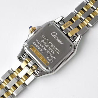 CARTIER KARE KASA METAL SAAT İki Renk (Çelik & Sarı Altın Tonu)