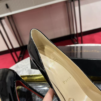 christian louboutin ayakkabi siyah rugan topuk 12 cm