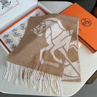 Hermes Unisex Pure Wool Scarf Signature Heritage Atkı Collection