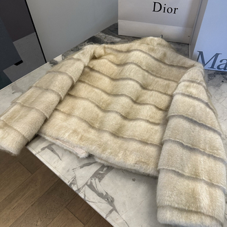Dior katlı kürk görünümlü Mont