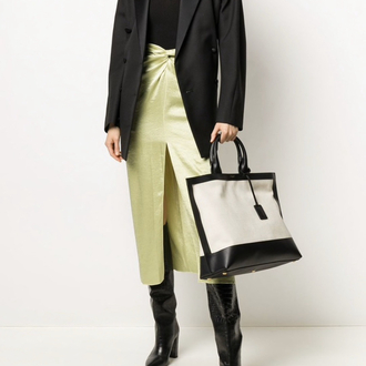 SAINT LAURENT KANVAS & DERİ HOBO ÇANTA