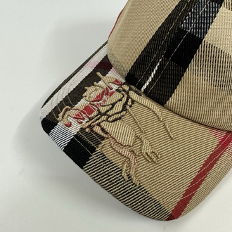 Burberry Vintage Check Cotton Baseball Cap