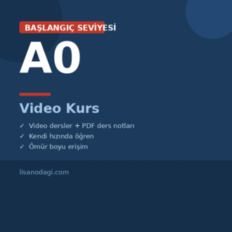A0 Başlangıç Seviyesi — Video Kurs
