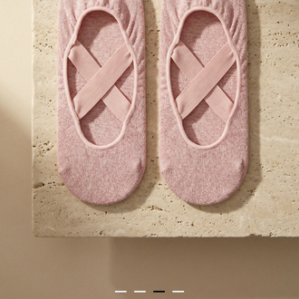 Pembe Simli Kaydırmaz Tabanlı Yoga/Plates Çorabı