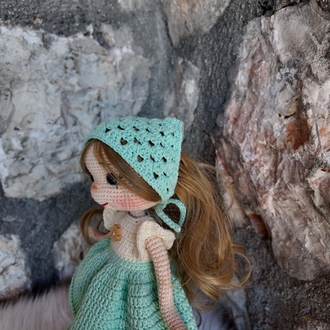 mint yeşil Amigurumi bebek