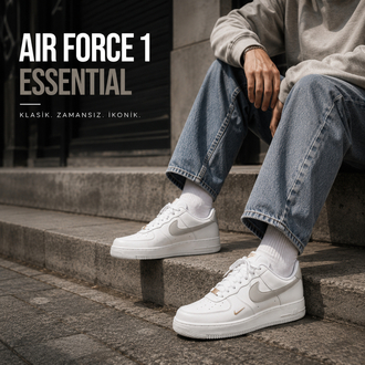 NİKE AİR FORCE 1 LOW ESSENTİAL WHİTE GREEN GREY GOLD