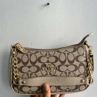 Coach Monogram Omuz Çantası – Bej