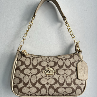 Coach Monogram Omuz Çantası – Bej