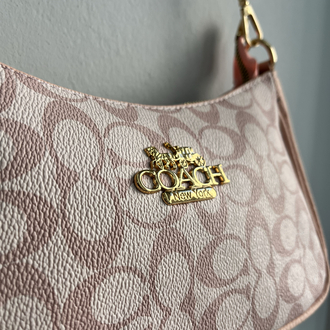 Coach Monogram Omuz Çantası – Pudra Pembe
