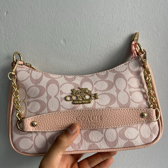 Coach Monogram Omuz Çantası – Pudra Pembe