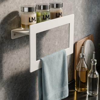 Banyo Havlusu El Yüz Havlusu Banyo Düzenleyici Raf 27cm Beyaz (OUTLET)