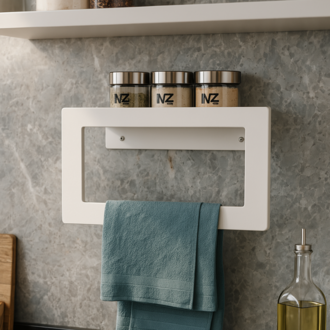 Banyo Havlusu El Yüz Havlusu Banyo Düzenleyici Raf 27cm Beyaz (OUTLET)