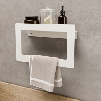 Banyo Havlusu El Yüz Havlusu Banyo Düzenleyici Raf 27cm Beyaz (OUTLET)