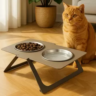 Dayanıklı Iki Hazneli Çelik Kase Pet Shop Kedi & Köpek Mama Ve Su Kabı