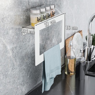 Banyo Havlusu El Yüz Havlusu Banyo Düzenleyici Raf 27cm Beyaz (OUTLET)