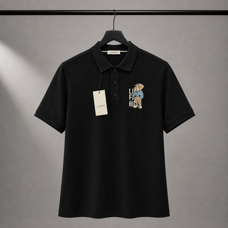 Lufian Siyah Premium Polo Yaka Tshirt
