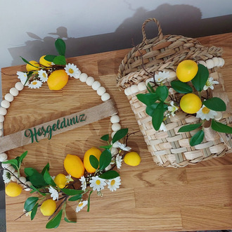 Limonlu Set (Kapı Süsü+Sepet)