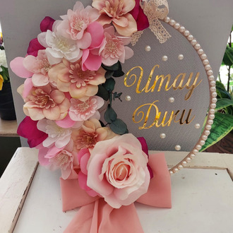 Kasnaklı Pembe Bebek Kapı Süsü