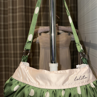 Olive Satin Button Bag