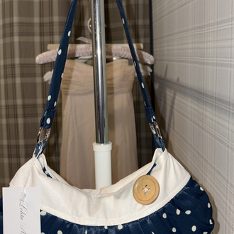 Blueberry Saf İpek Button Bag