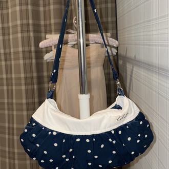 Blueberry Saf İpek Button Bag