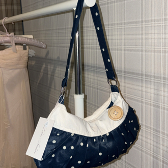 Blueberry Saf İpek Button Bag