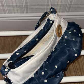 Blueberry Saf İpek Button Bag